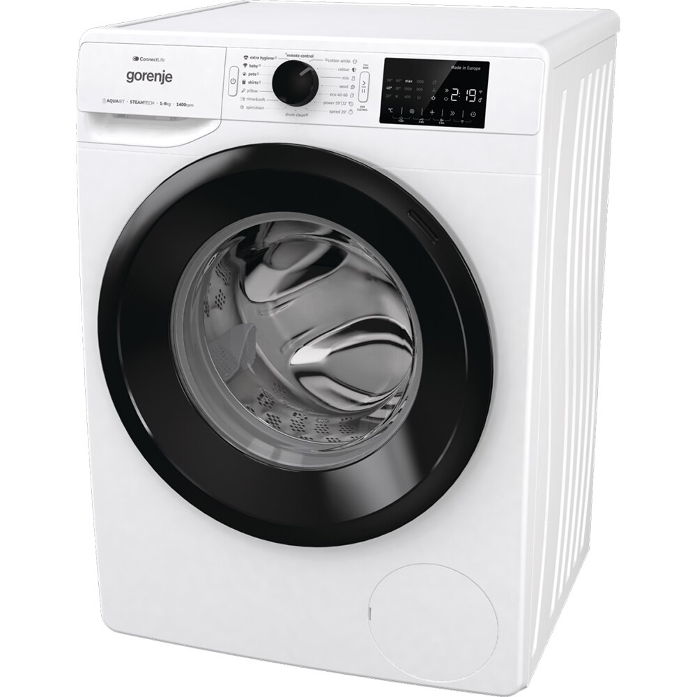 Masina de spalat rufe frontala GORENJE WPNEI94A1SWIFI, SteamTech, 9 kg, 1400rpm, Clasa A, Wi-Fi, alb