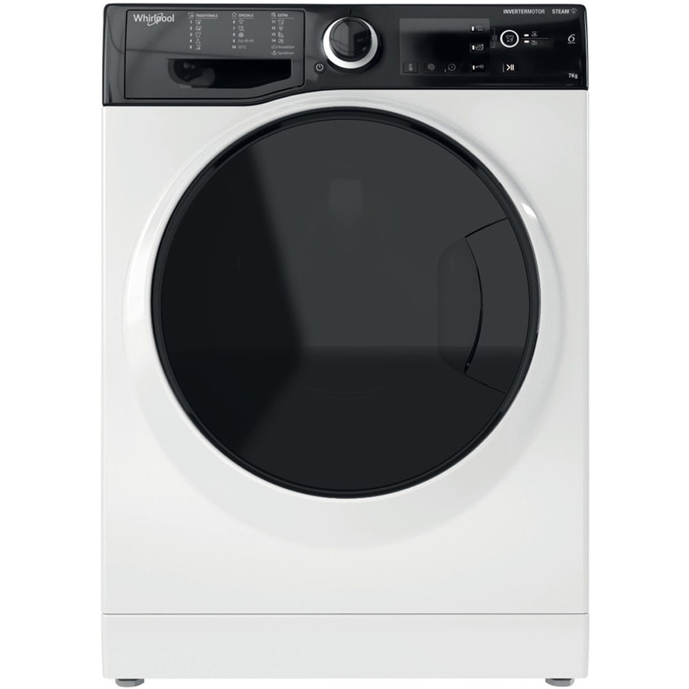 Masina de spalat rufe frontala slim WHIRLPOOL WRSB 7259 D EU, 6th Sense, Steam, 7 kg, 1200rpm, Clasa B, alb