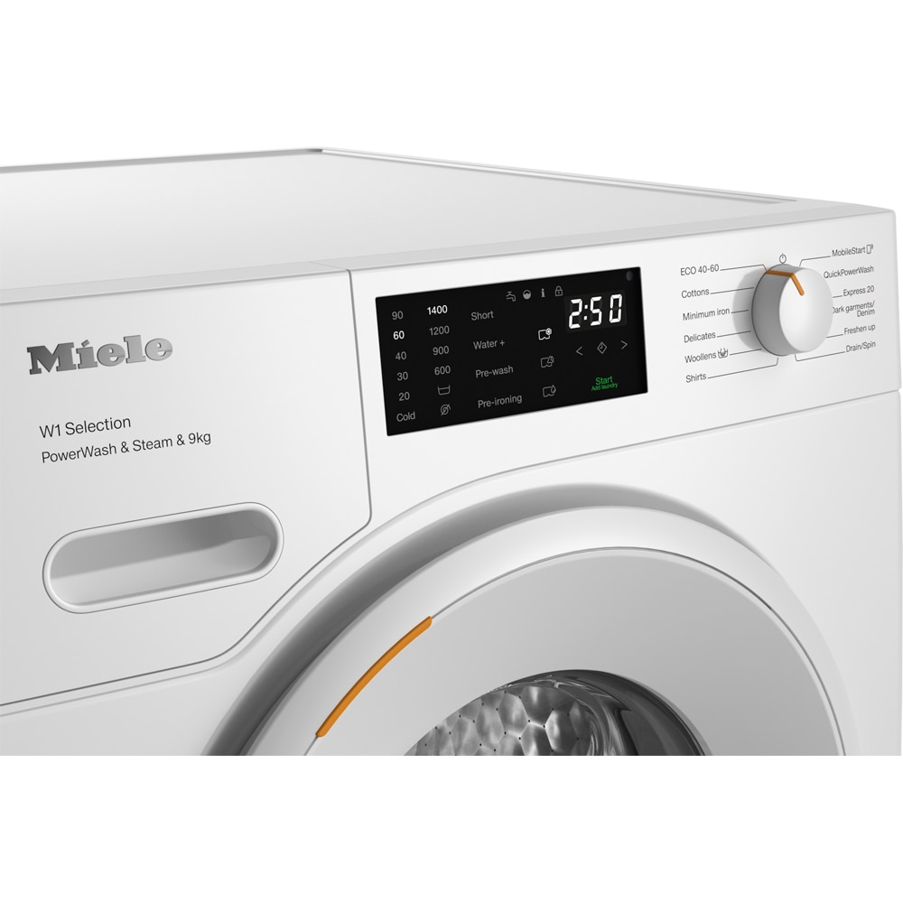 Masina de spalat rufe frontala MIELE WSD383 WCS PWash, SteamCare, 9 kg, 1400rpm, Clasa A, Wi-Fi, alb