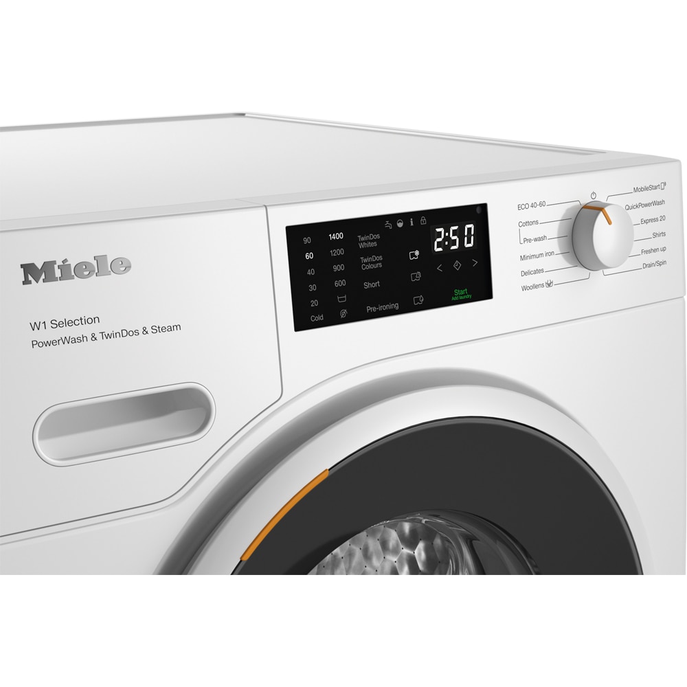 Masina de spalat rufe frontala MIELE WSG883 WCS PWash&TDos, SteamCare, 9 kg, 1400rpm, Clasa A, Wi-Fi, alb