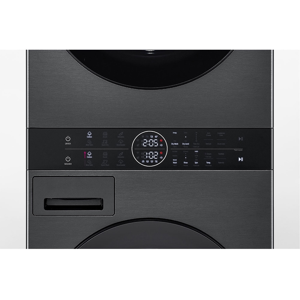 Masina de spalat rufe frontala cu uscator LG WashTower WT1210BBF, Steam, 12/10 kg, 1400 rpm, Clasa A/C, Wi-Fi, negru