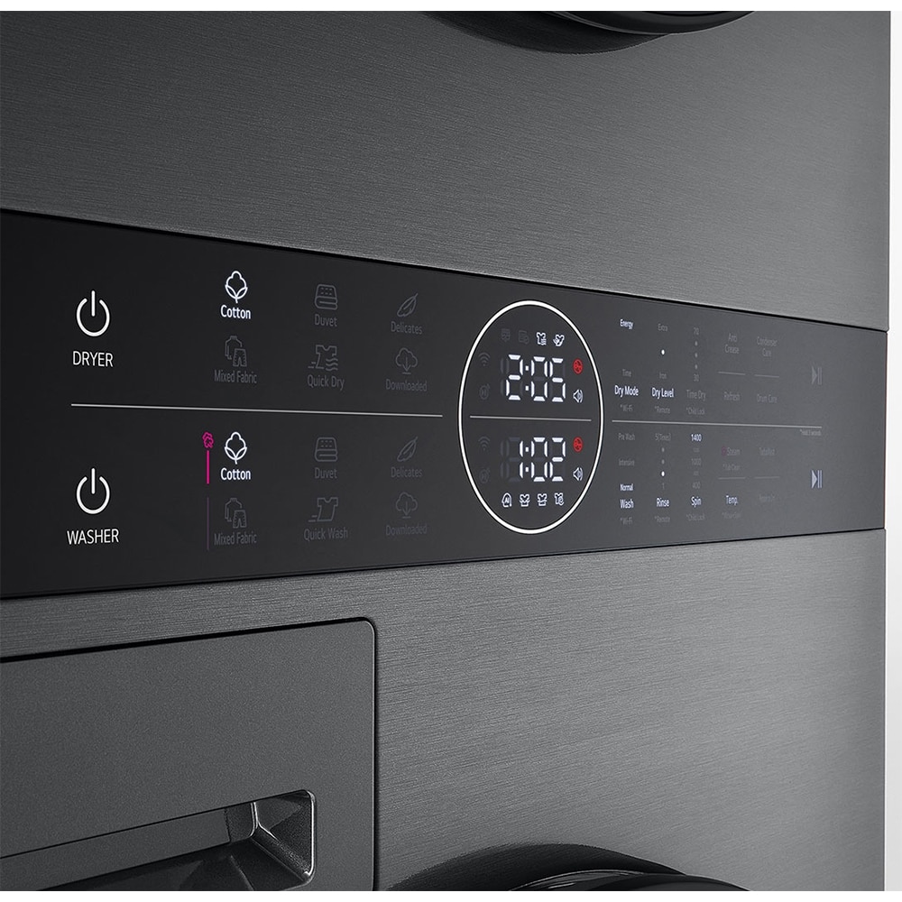 Masina de spalat rufe frontala cu uscator LG WashTower WT1210BBF, Steam, 12/10 kg, 1400 rpm, Clasa A/C, Wi-Fi, negru