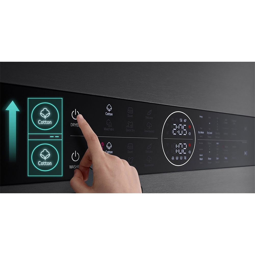 Masina de spalat rufe frontala cu uscator LG WashTower WT1210BBF, Steam, 12/10 kg, 1400 rpm, Clasa A/C, Wi-Fi, negru