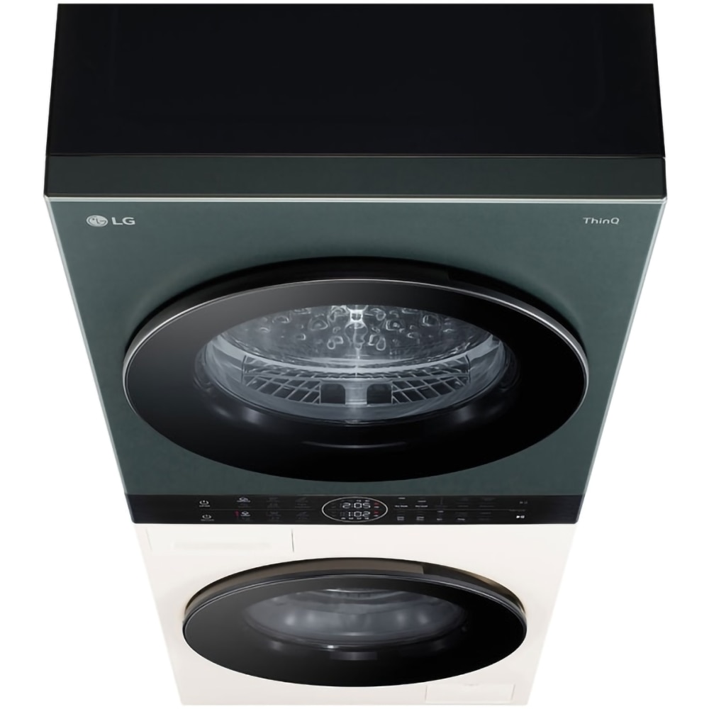 Masina de spalat rufe frontala cu uscator LG WashTower WT1210EGF, Steam, 12/10 kg, 1400 rpm, Clasa A/C, Wi-Fi, bej-verde