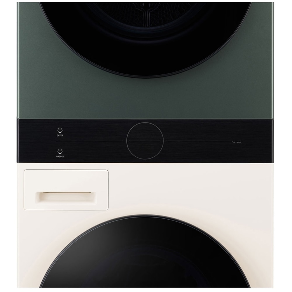 Masina de spalat rufe frontala cu uscator LG WashTower WT1210EGF, Steam, 12/10 kg, 1400 rpm, Clasa A/C, Wi-Fi, bej-verde