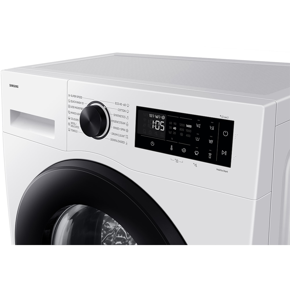 Masina de spalat rufe frontala slim SAMSUNG WW90DG5G34AELE, AI EcoBubble, AI Energy, 9 kg, 1400rpm, Clasa A, alb
