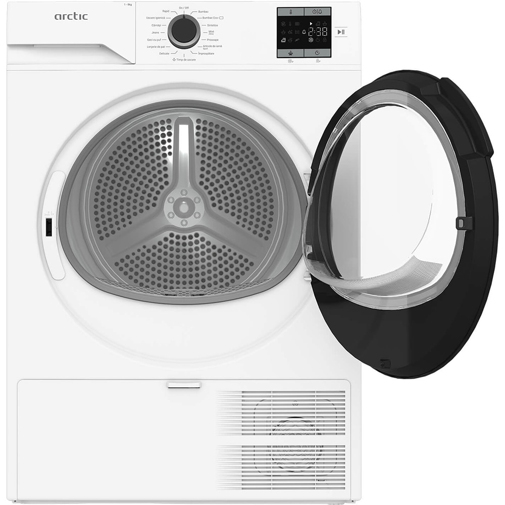 Uscator de rufe ARCTIC A2T18239W, Pompa de caldura, 8 kg, 15 programe, Clasa D, alb