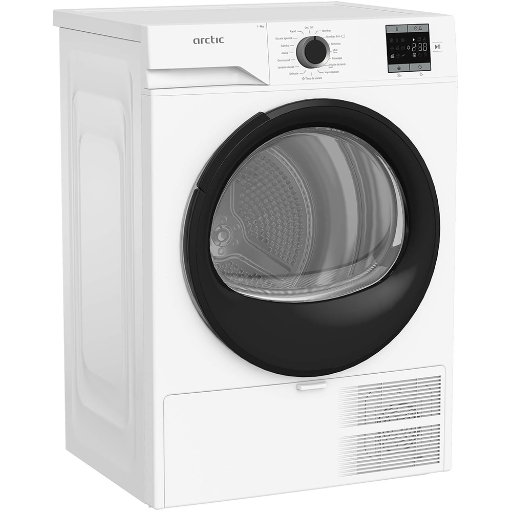 Uscator de rufe ARCTIC A2T18239W, Pompa de caldura, 8 kg, 15 programe, Clasa D, alb