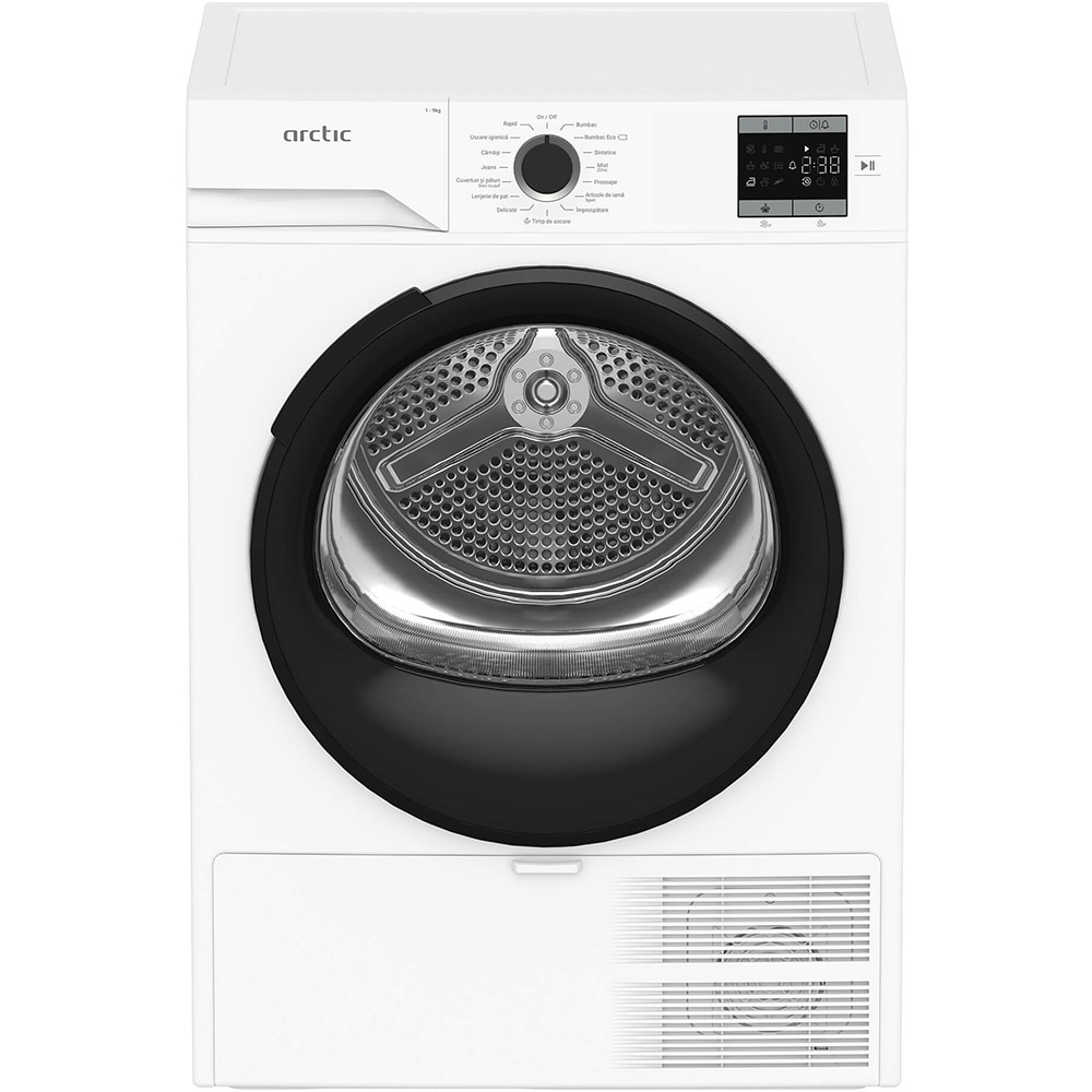 Uscator de rufe ARCTIC A2T19239W, Pompa de caldura, 9 kg, 15 programe, Clasa D, alb