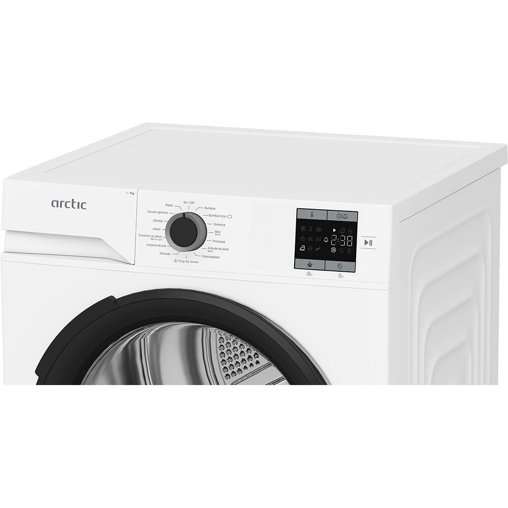 Uscator de rufe ARCTIC A2T19239W, Pompa de caldura, 9 kg, 15 programe, Clasa D, alb