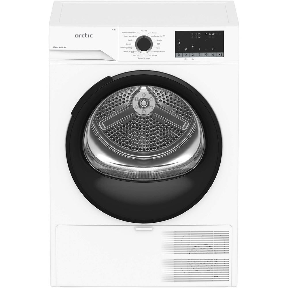 Uscator de rufe ARCTIC A2T28249W, Pompa de caldura, 8 kg, 15 programe, Clasa C, alb