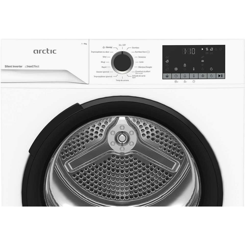 Uscator de rufe ARCTIC A2T29253W, Pompa de caldura, 9 kg, 15 programe, Clasa C, alb
