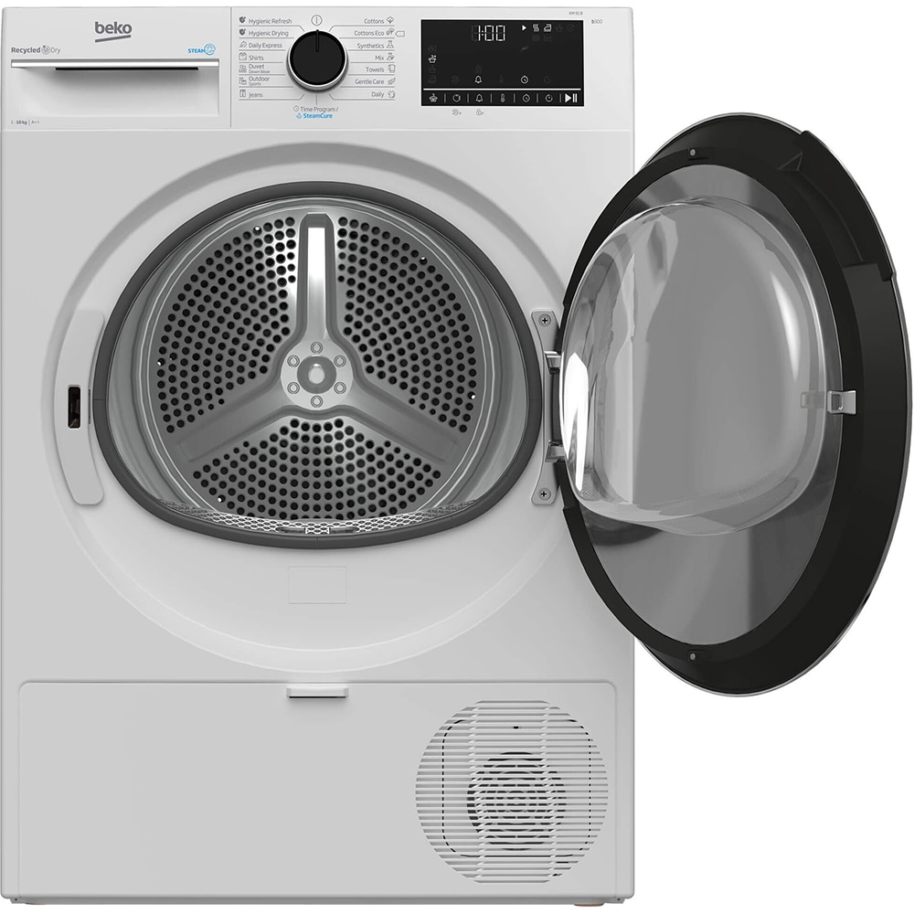 Uscator de rufe BEKO B3T60230, Pompa de caldura, 10 kg, 15 programe, Clasa E, alb