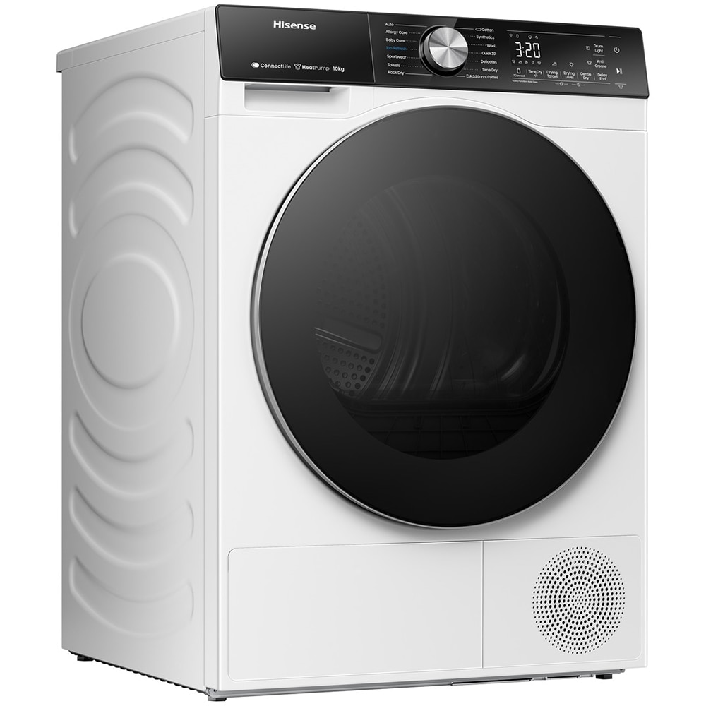 Uscator de rufe HISENSE DH5S102BW, Pompa de caldura, 10 kg, 17 programe, Clasa C, alb