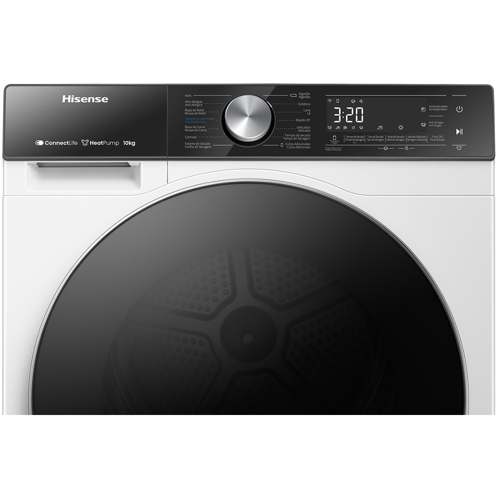 Uscator de rufe HISENSE DH5S102BW, Pompa de caldura, 10 kg, 17 programe, Clasa C, alb