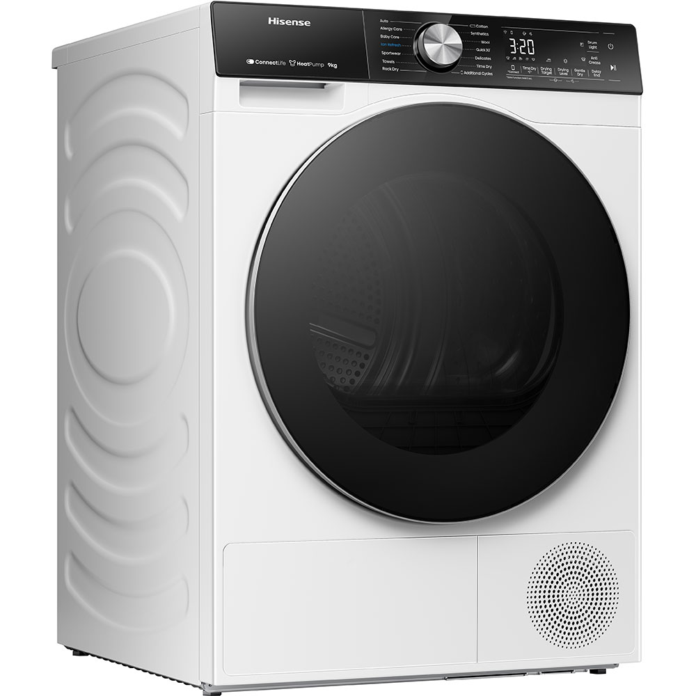 Uscator de rufe HISENSE DH5S902BW, Pompa de caldura, 9 kg, 14 programe, Clasa C, alb