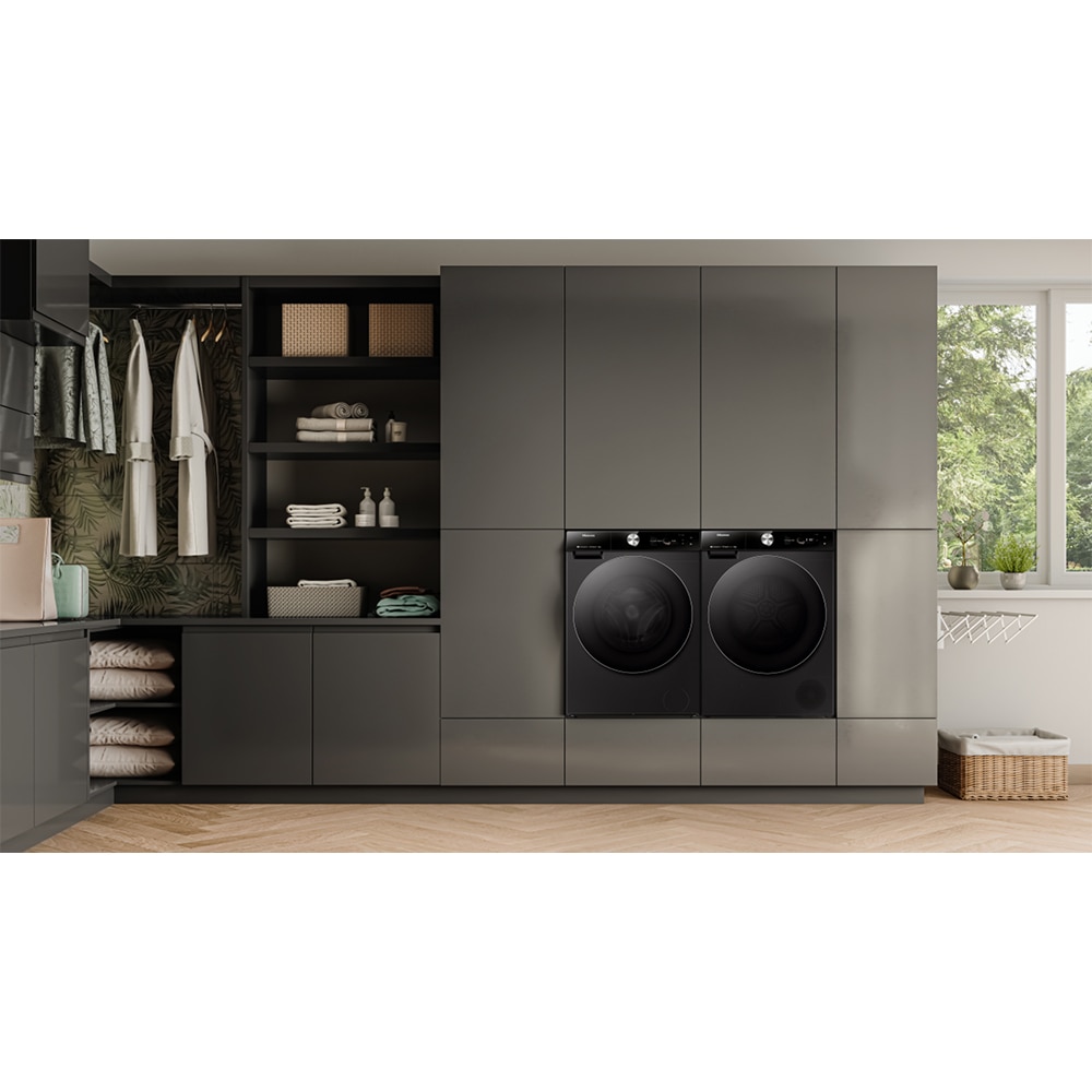 Uscator de rufe HISENSE DH7S107BB, Pompa de caldura, 10 kg, 20 programe, Clasa C, Wi-Fi, negru