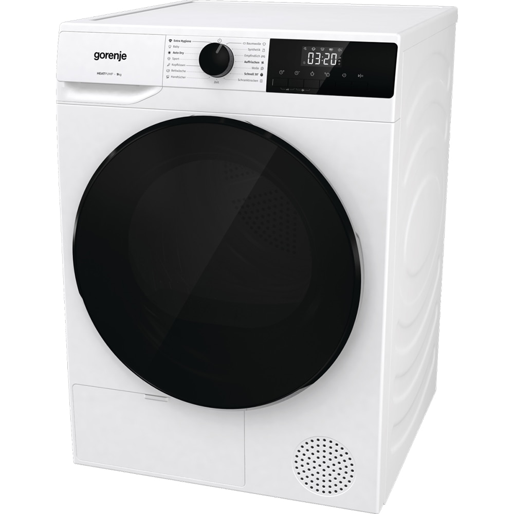 Uscator de rufe GORENJE DHNA92, Pompa de caldura, 9 kg, 15 programe, Clasa D, alb