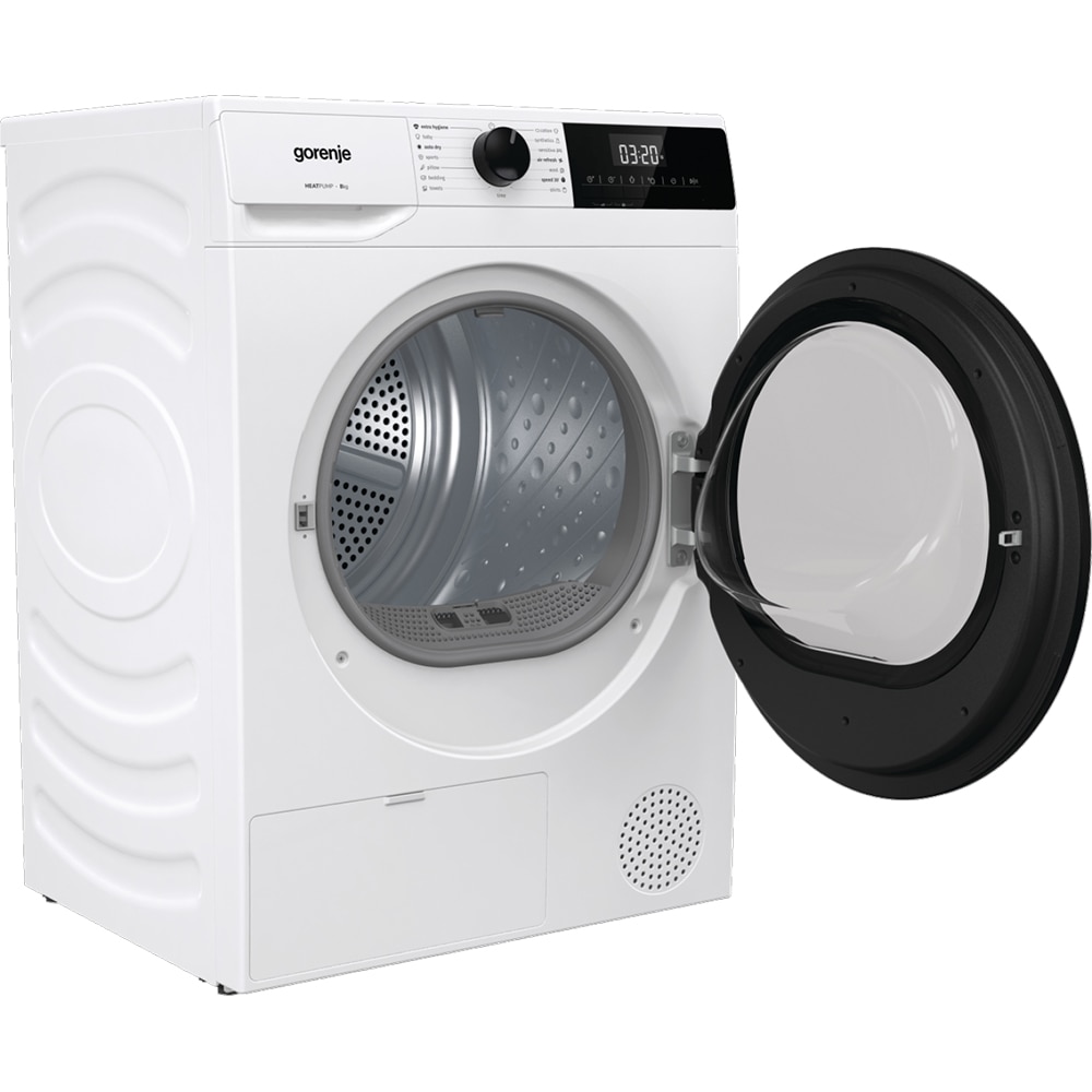 Uscator de rufe GORENJE DHNE82, Pompa de caldura, 8 kg, 15 programe, Clasa D, alb