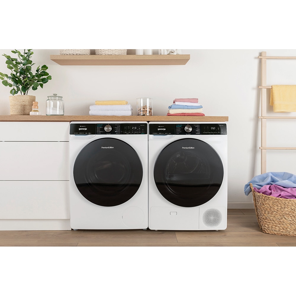 Uscator de rufe GORENJE DNS93, Pompa de caldura, 9 kg, 15 programe, Clasa C, Wi-Fi, alb