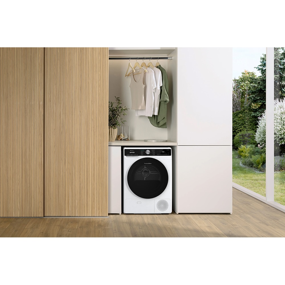 Uscator de rufe GORENJE DNS93, Pompa de caldura, 9 kg, 15 programe, Clasa C, Wi-Fi, alb