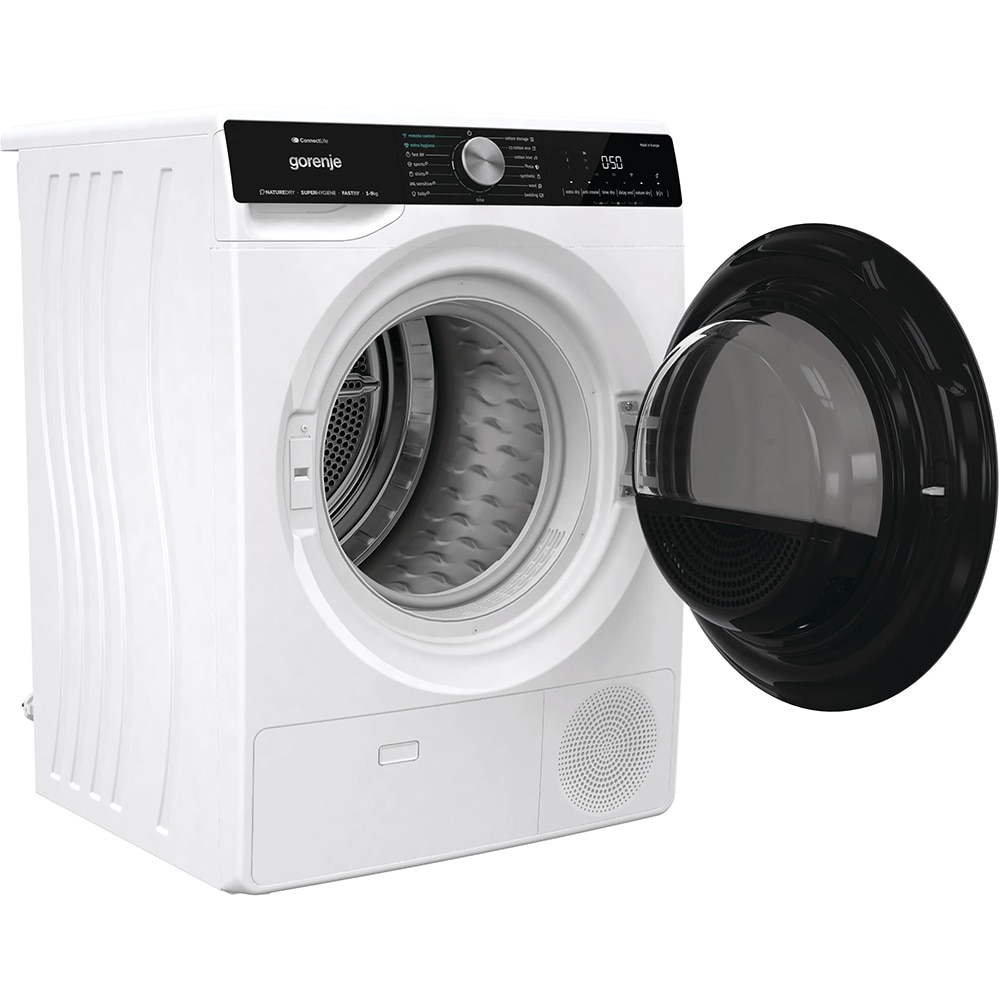 Uscator de rufe GORENJE DNS93, Pompa de caldura, 9 kg, 15 programe, Clasa C, Wi-Fi, alb