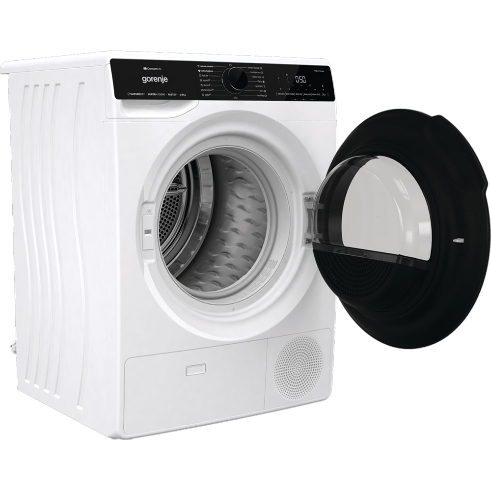 Uscator de rufe GORENJE DPNA92WIFI, Pompa de caldura, 9 kg, 15 programe, Clasa D, Wi-Fi, alb