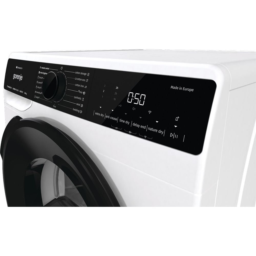 Uscator de rufe GORENJE DPNA92WIFI, Pompa de caldura, 9 kg, 15 programe, Clasa D, Wi-Fi, alb