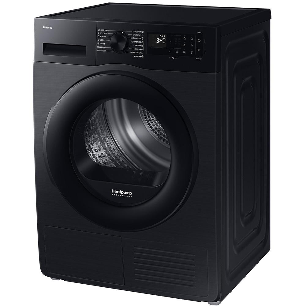 Uscator de rufe SAMSUNG DV90DG52A0ABLE, Pompa de caldura, 9 kg, 14 programe, Clasa C, Wi-Fi, negru