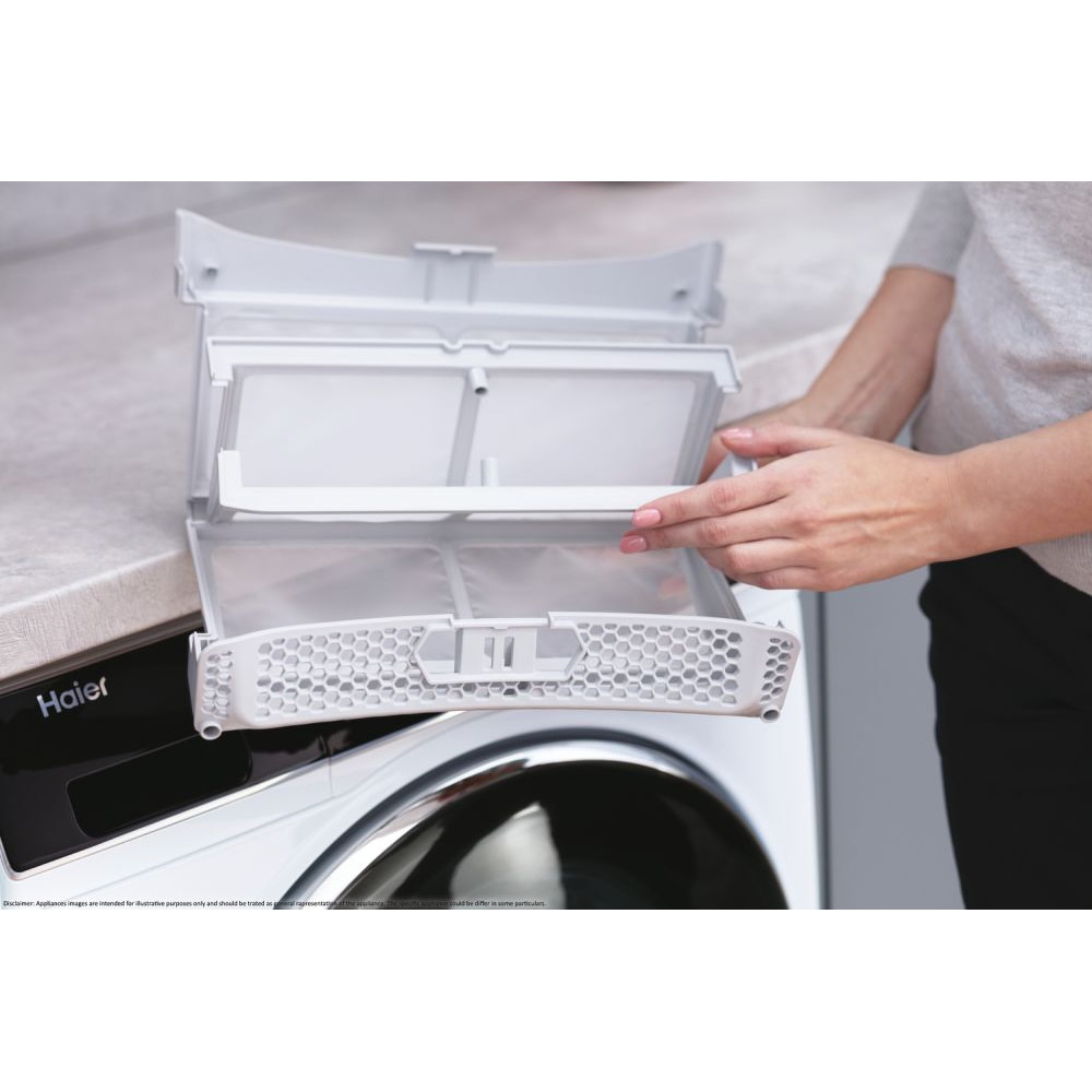 Uscator de rufe HAIER HD80-A2939, Pompa de caldura, 8 kg, 15 programe, Clasa E, alb