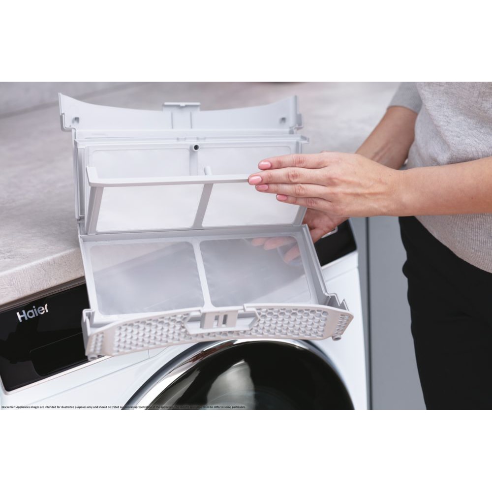 Uscator de rufe HAIER HD80-A2939, Pompa de caldura, 8 kg, 15 programe, Clasa E, alb