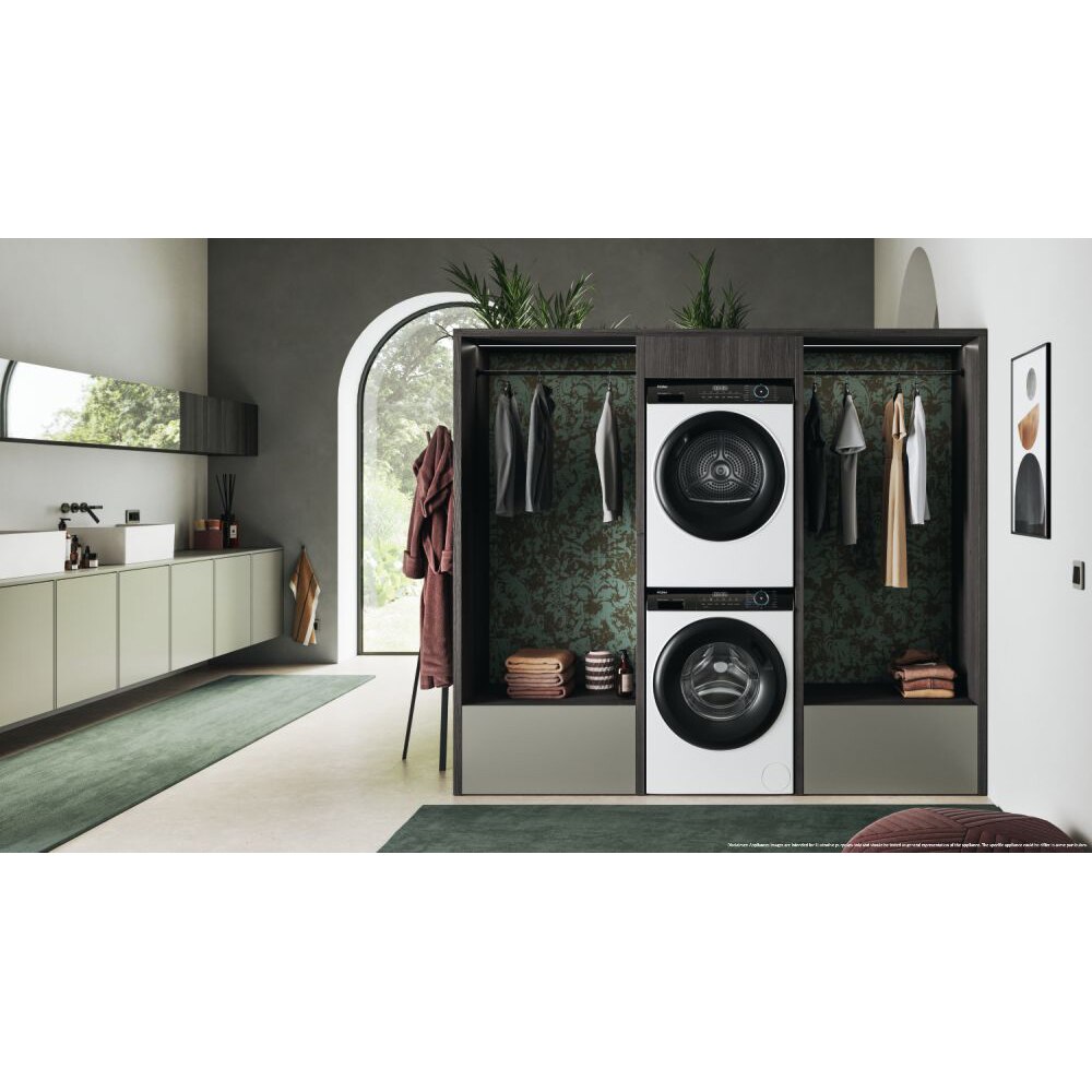 Uscator de rufe HAIER HD80-A2939, Pompa de caldura, 8 kg, 15 programe, Clasa E, alb