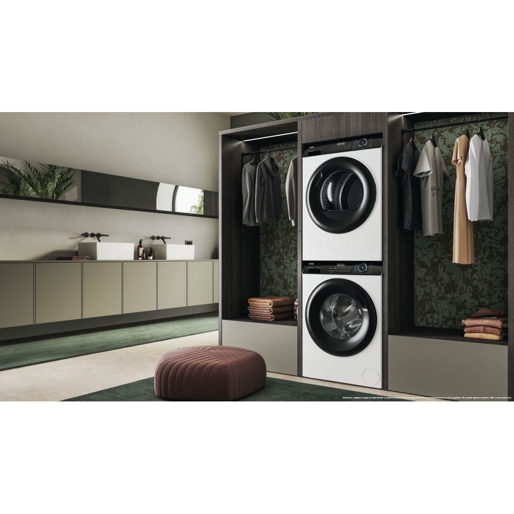 Uscator de rufe HAIER HD80-A2939, Pompa de caldura, 8 kg, 15 programe, Clasa E, alb
