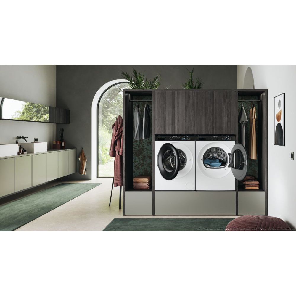 Uscator de rufe HAIER HD80-A2939, Pompa de caldura, 8 kg, 15 programe, Clasa E, alb