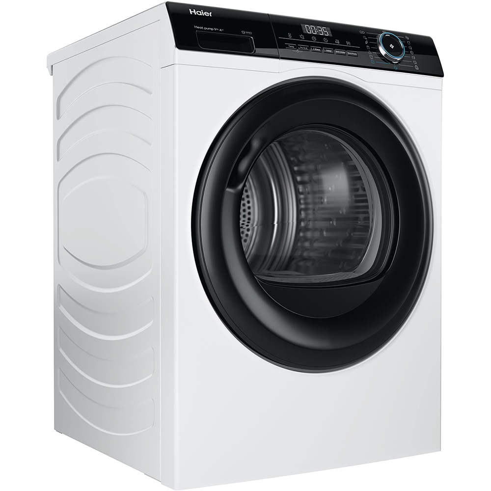 Uscator de rufe HAIER HD90-A2939-S, Pompa de caldura, 9 kg, 15 programe, Clasa E, alb