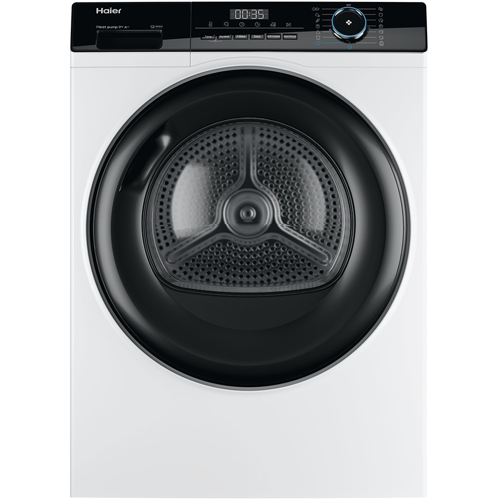 Uscator de rufe HAIER HD90-A2939-S, Pompa de caldura, 9 kg, 15 programe, Clasa E, alb