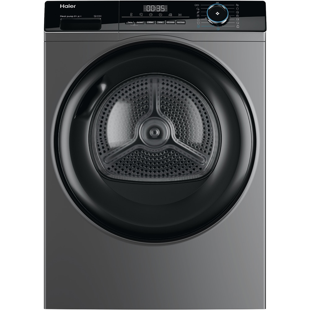 Uscator de rufe HAIER HD90-A3939R-S, Pompa de caldura, 9 kg, 15 programe, Clasa C, antracit