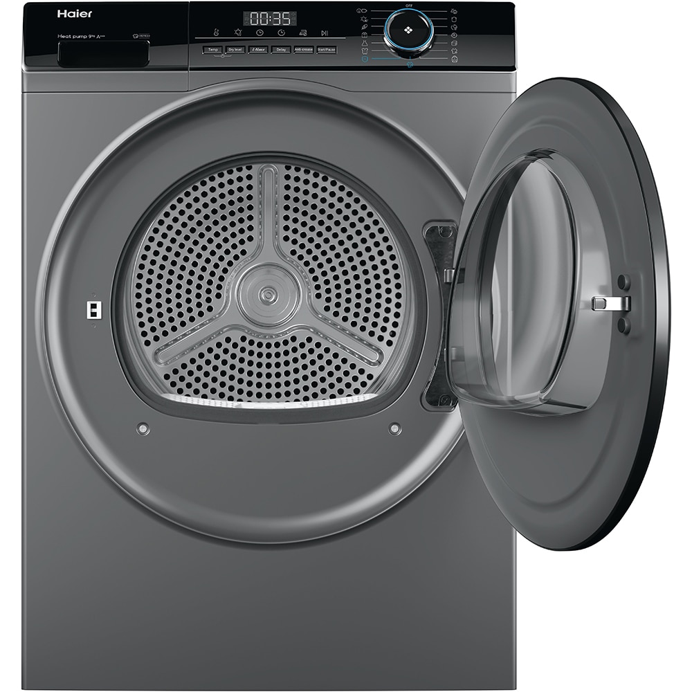 Uscator de rufe HAIER HD90-A3939R-S, Pompa de caldura, 9 kg, 15 programe, Clasa C, antracit