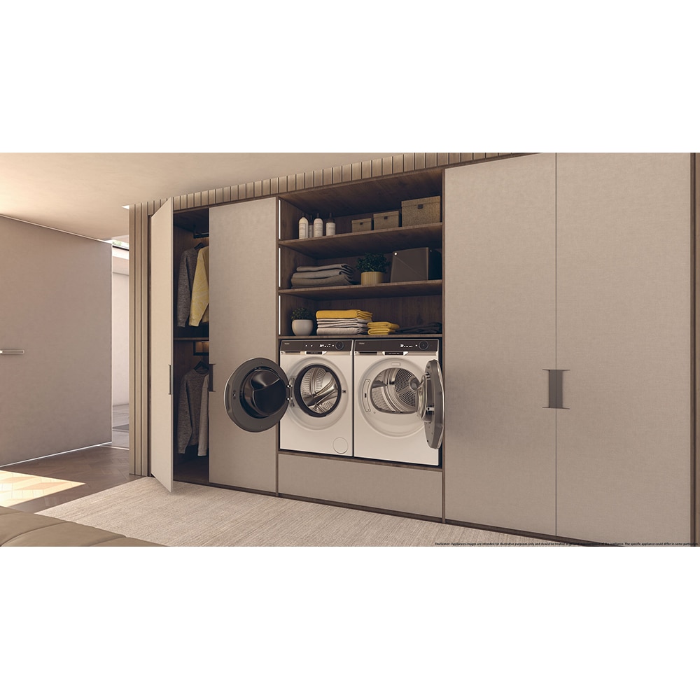 Uscator de rufe HAIER HD90-A3Q397U1-S, Pompa de caldura, 9 kg, 17 programe, Clasa C, Wi-Fi, alb