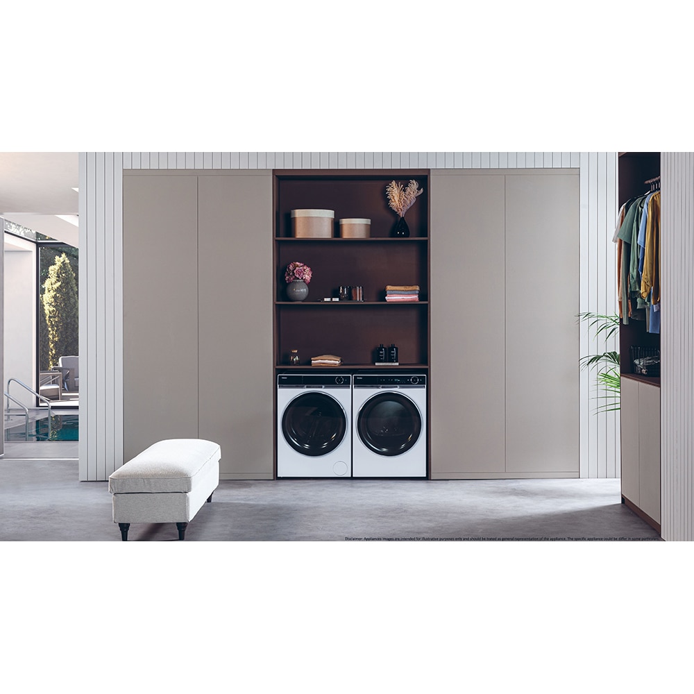 Uscator de rufe HAIER HD90-A3Q397U1-S, Pompa de caldura, 9 kg, 17 programe, Clasa C, Wi-Fi, alb