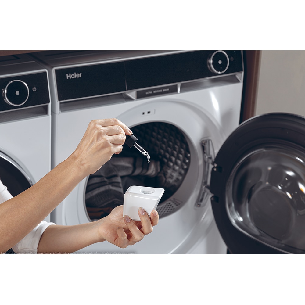 Uscator de rufe HAIER HD90-A3Q397U1-S, Pompa de caldura, 9 kg, 17 programe, Clasa C, Wi-Fi, alb