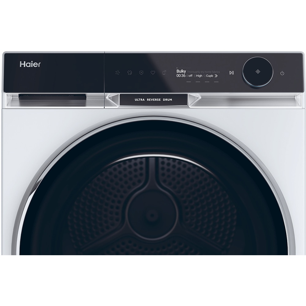 Uscator de rufe HAIER HD90-A3Q397U1-S, Pompa de caldura, 9 kg, 17 programe, Clasa C, Wi-Fi, alb