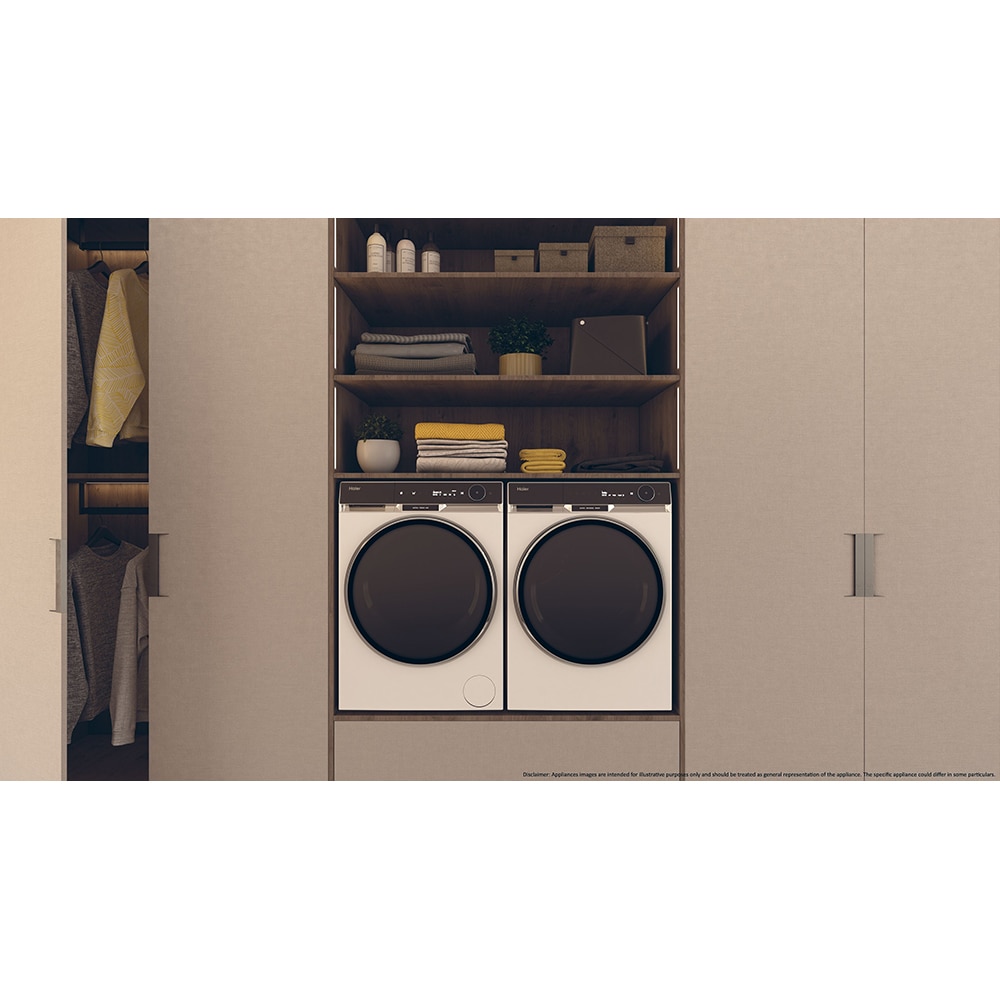 Uscator de rufe HAIER HD90-A3Q397U1-S, Pompa de caldura, 9 kg, 17 programe, Clasa C, Wi-Fi, alb