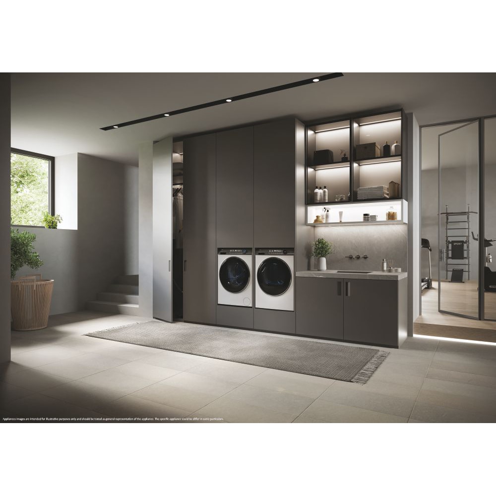 Uscator de rufe HAIER HD90-A3Q979U1, Pompa de caldura, 9 kg, 15 programe, Clasa C, Wi-Fi, alb