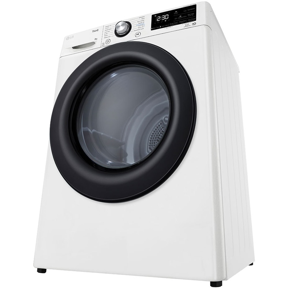 Uscator de rufe LG RH80V3AVBN, ThinQ, Pompa de caldura, 8 kg, 14 programe, Clasa D, alb