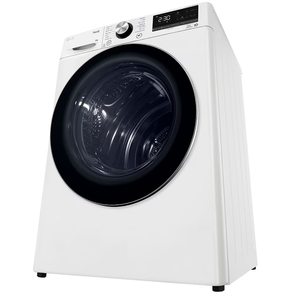 Uscator de rufe LG RH90V9AV2N, SmartThinQ, Condensare si pompa de caldura, 9 kg, 15 programe, Clasa C, alb
