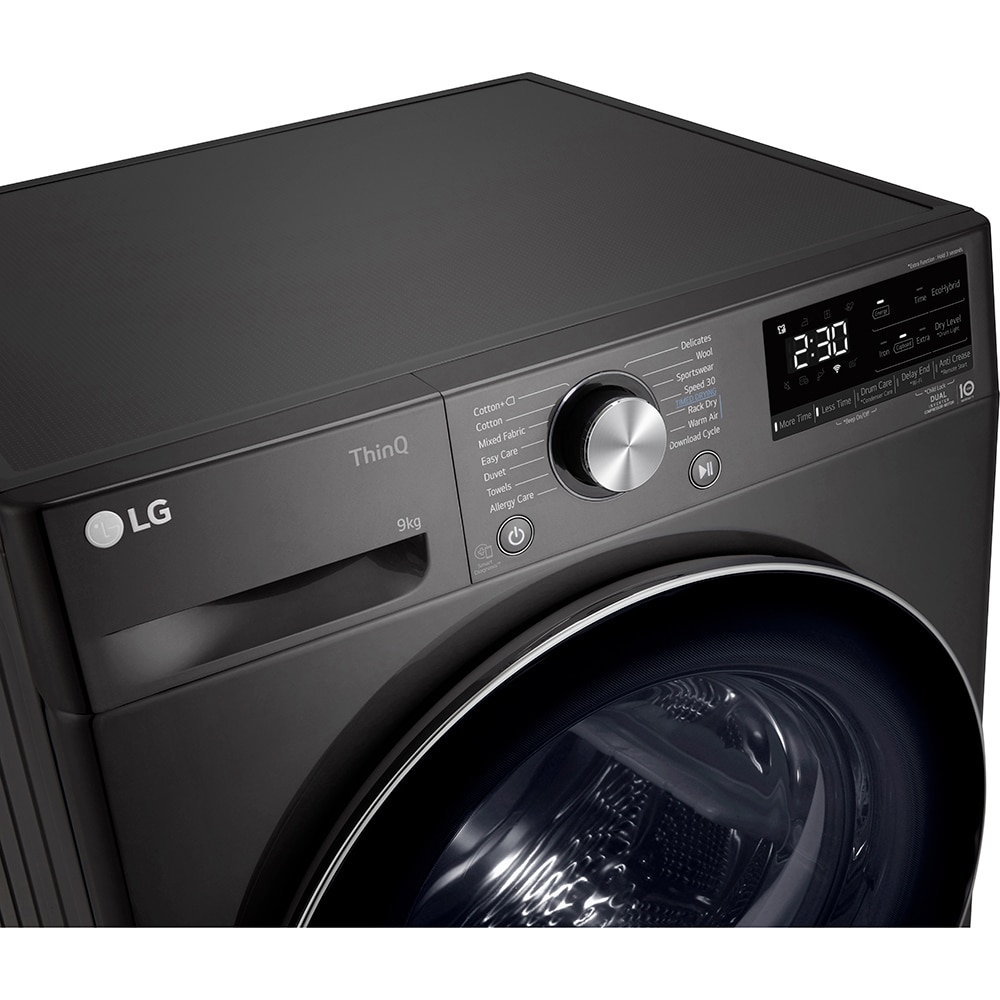 Uscator de rufe LG RH90V9JV2N, ThinQ, Pompa de caldura, 9 kg, 14 programe, Clasa C, gri inchis