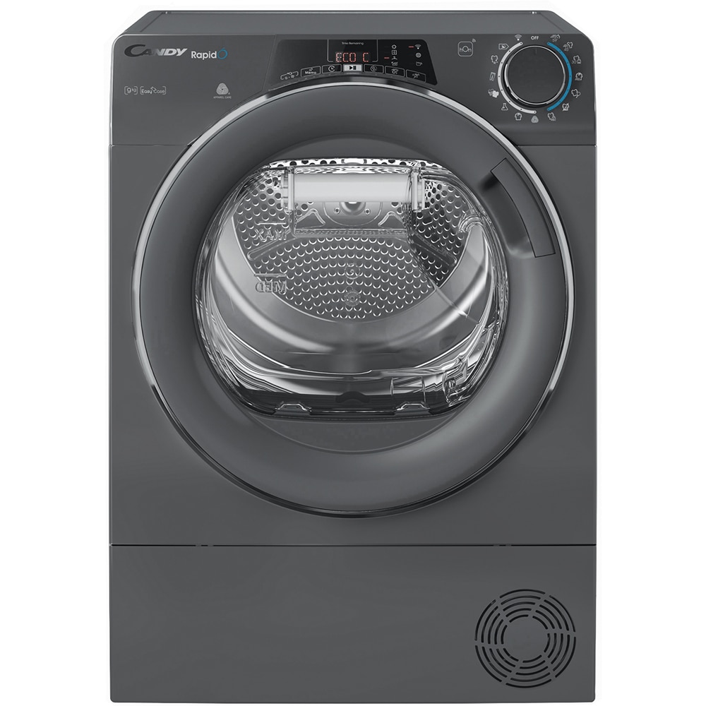 Uscator de rufe CANDY ROE H9A2TCERX-S, Pompa de caldura, 9 kg, 14 programe, Clasa E, Wi-Fi, antracit