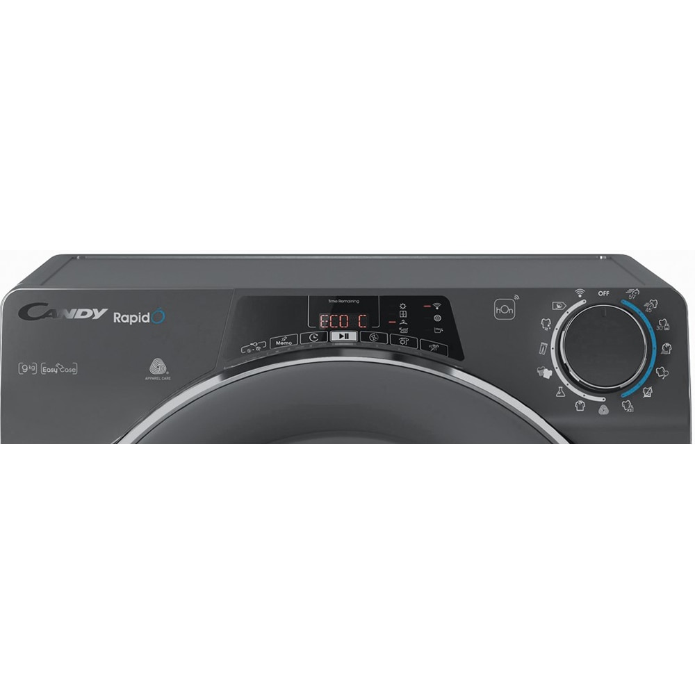 Uscator de rufe CANDY ROE H9A2TCERX-S, Pompa de caldura, 9 kg, 14 programe, Clasa E, Wi-Fi, antracit