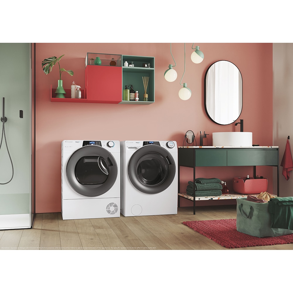 Uscator de rufe CANDY Rapido Pro RPE H8A2TRE-S, Pompa de caldura, 8 kg, 14 programe, Clasa E, Wi-Fi, alb